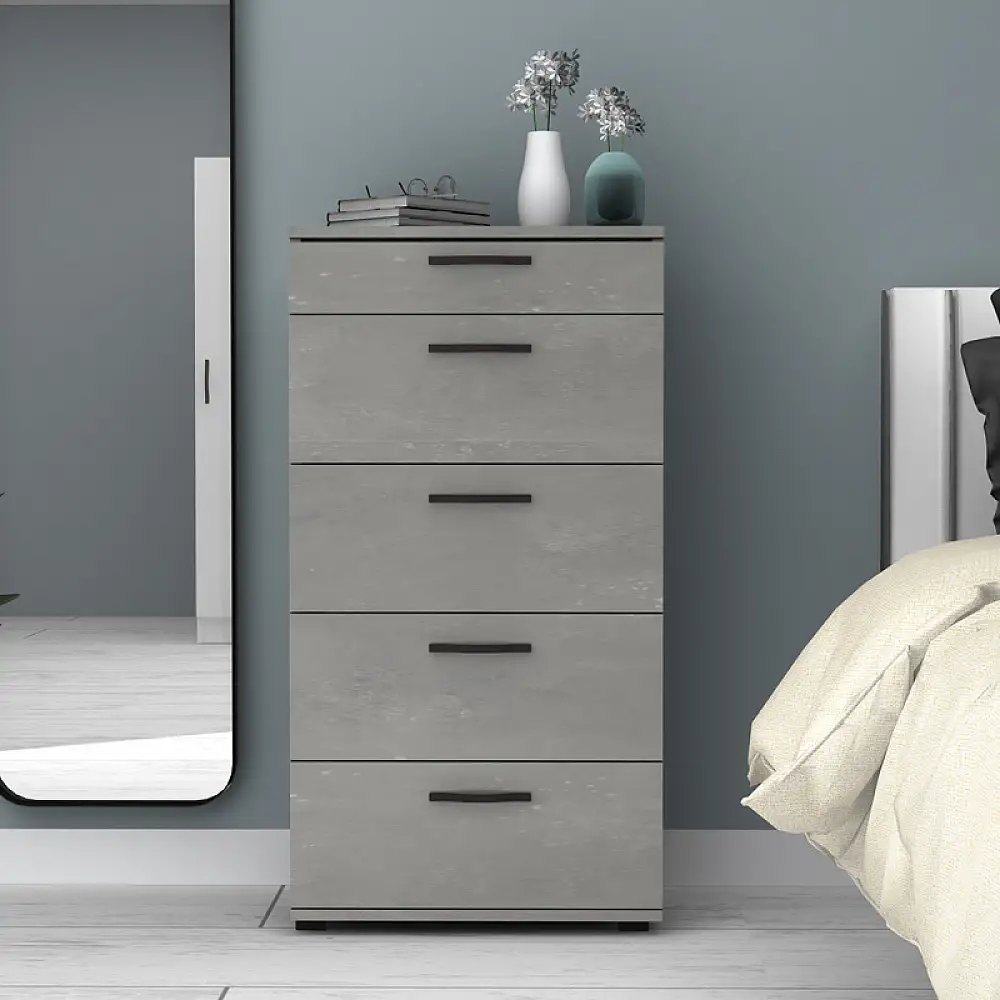 Συρταριέρα Helia Megapap χρώμα γκρι σκυροδέματος 60x44x108εκ. | GP028-0120,4