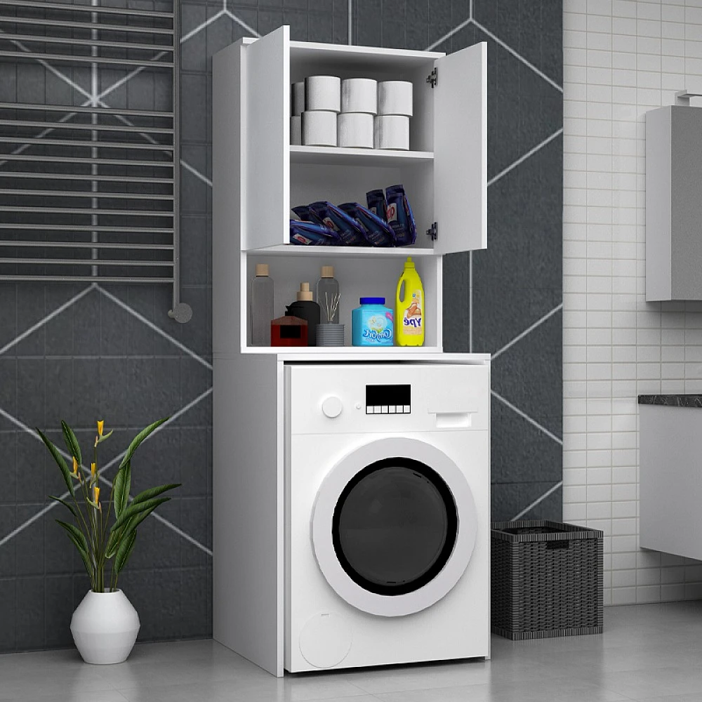 Έπιπλο πλυντηρίου Cozen Megapap χρώμα λευκό 65x60x178εκ. Έπιπλο πλυντηρίου Cozen Megapap χρώμα λευκό 65x60x178εκ.