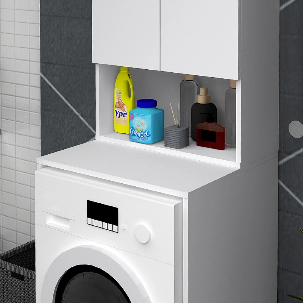 Έπιπλο πλυντηρίου Cozen Megapap χρώμα λευκό 65x60x178εκ. Έπιπλο πλυντηρίου Cozen Megapap χρώμα λευκό 65x60x178εκ.