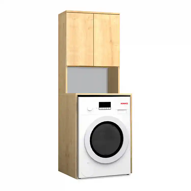 Έπιπλο πλυντηρίου Cozen Megapap χρώμα φυσικό οξιάς 65x60x178εκ. | GP028-0129,4