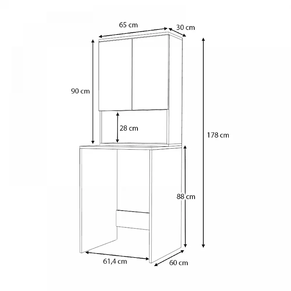 Έπιπλο πλυντηρίου Cozen Megapap χρώμα φυσικό οξιάς 65x60x178εκ. | GP028-0129,4