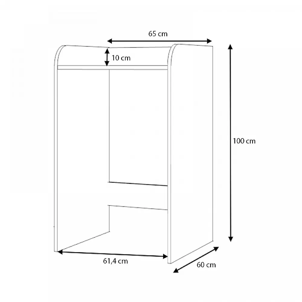 Έπιπλο πλυντηρίου Toren Megapap χρώμα λευκό 65x60x100εκ. Έπιπλο πλυντηρίου Toren Megapap χρώμα λευκό 65x60x100εκ.