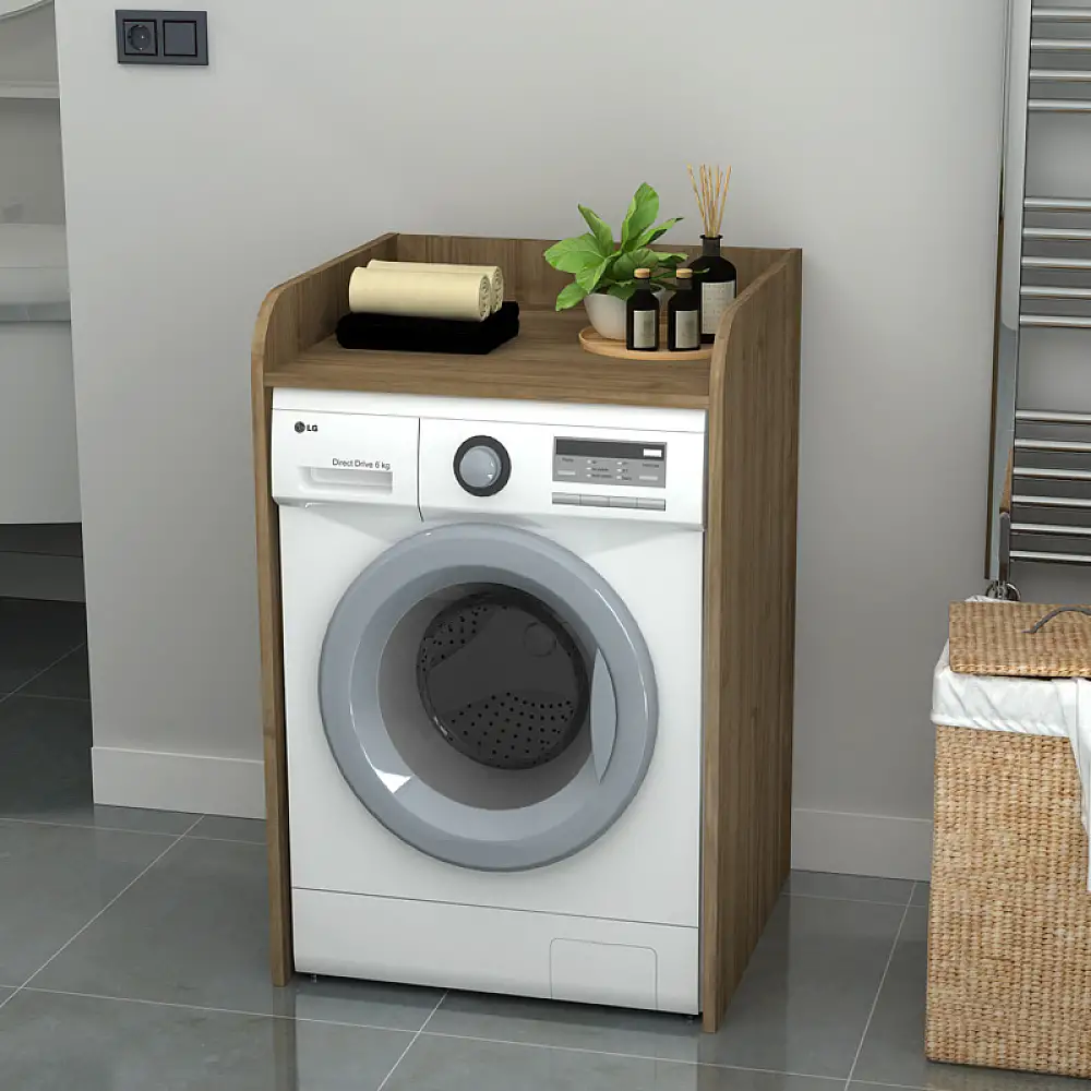 Έπιπλο πλυντηρίου Toren Megapap χρώμα καρυδί 65x60x100εκ. | GP028-0130,2