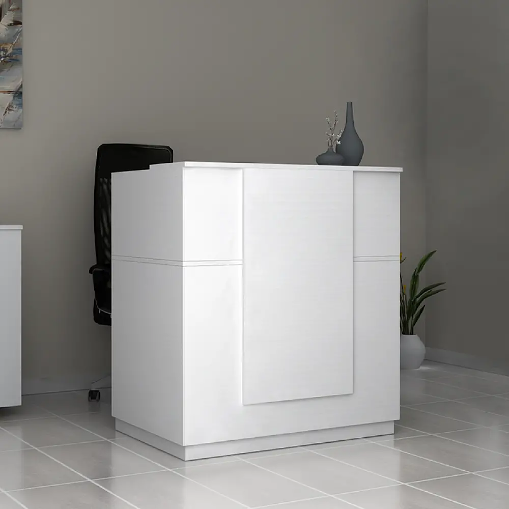 Γραφείο υποδοχής - reception Gemini Megapap χρώμα λευκό 100x70x110εκ. - GP028-0133,2