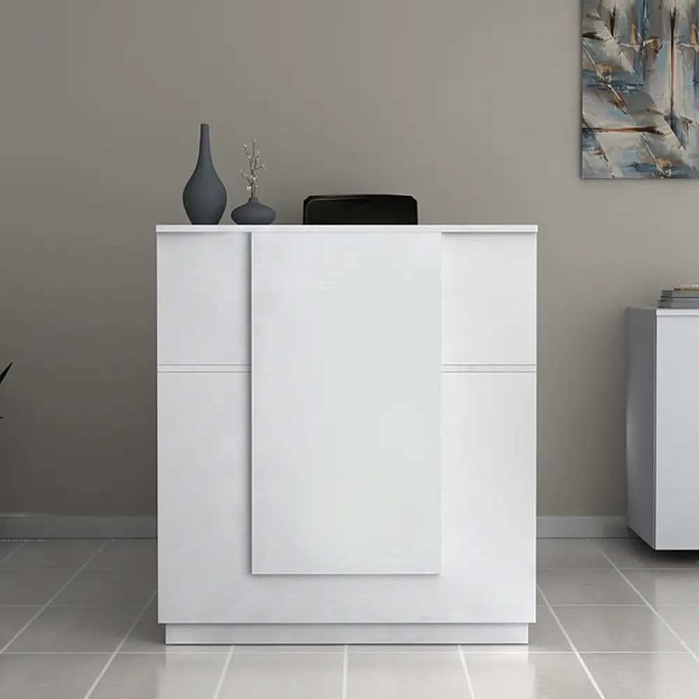 Γραφείο υποδοχής - reception Gemini Megapap χρώμα λευκό 100x70x110εκ. - GP028-0133,2
