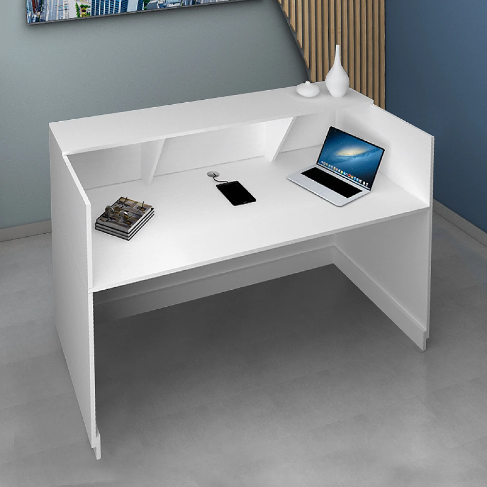 Γραφείο υποδοχής - reception Gemini Megapap χρώμα λευκό 180x70x110εκ. Γραφείο υποδοχής - reception Gemini Megapap χρώμα λευκό 180x70x110εκ.