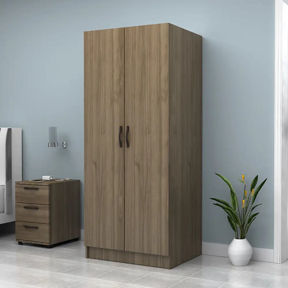 Ντουλάπα ρούχων Vivian Megapap δίφυλλη χρώμα καρυδί 80x51,8x181εκ. | GP028-0137,3