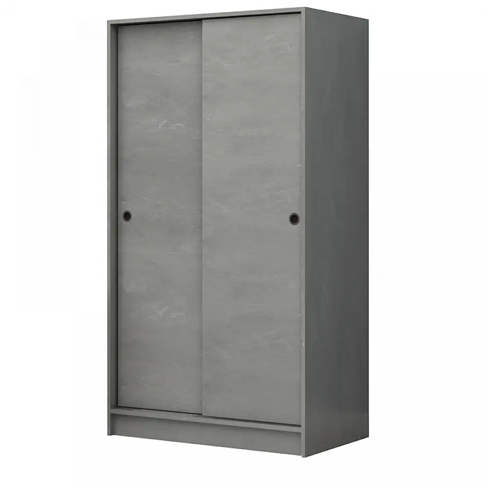 Ντουλάπα ρούχων Regio Megapap δίφυλλη συρόμενη χρώμα γκρι σκυροδέματος 100x60x181εκ. | GP028-0138,3