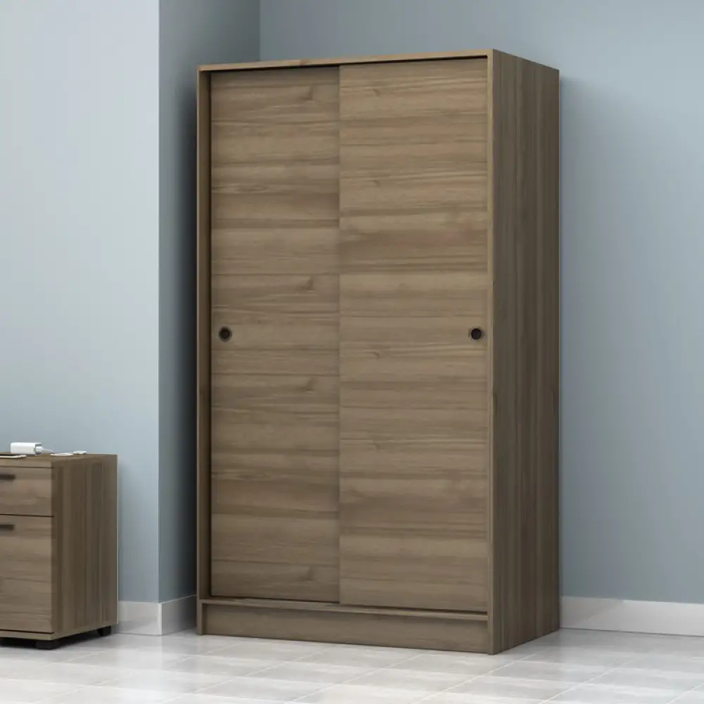 Ντουλάπα ρούχων Regio Megapap δίφυλλη συρόμενη χρώμα καρυδί 100x60x181εκ. | GP028-0138,4