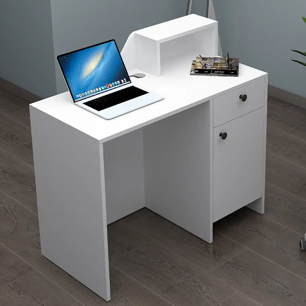 Γραφείο υποδοχής - reception Merlin Megapap χρώμα λευκό 110x50x101,8εκ. | GP028-0140,3