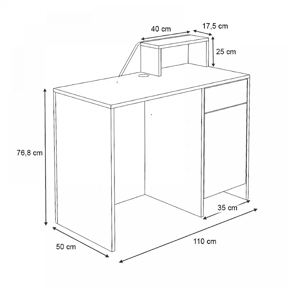 Γραφείο υποδοχής - reception Merlin Megapap χρώμα λευκό 110x50x101,8εκ. | GP028-0140,3