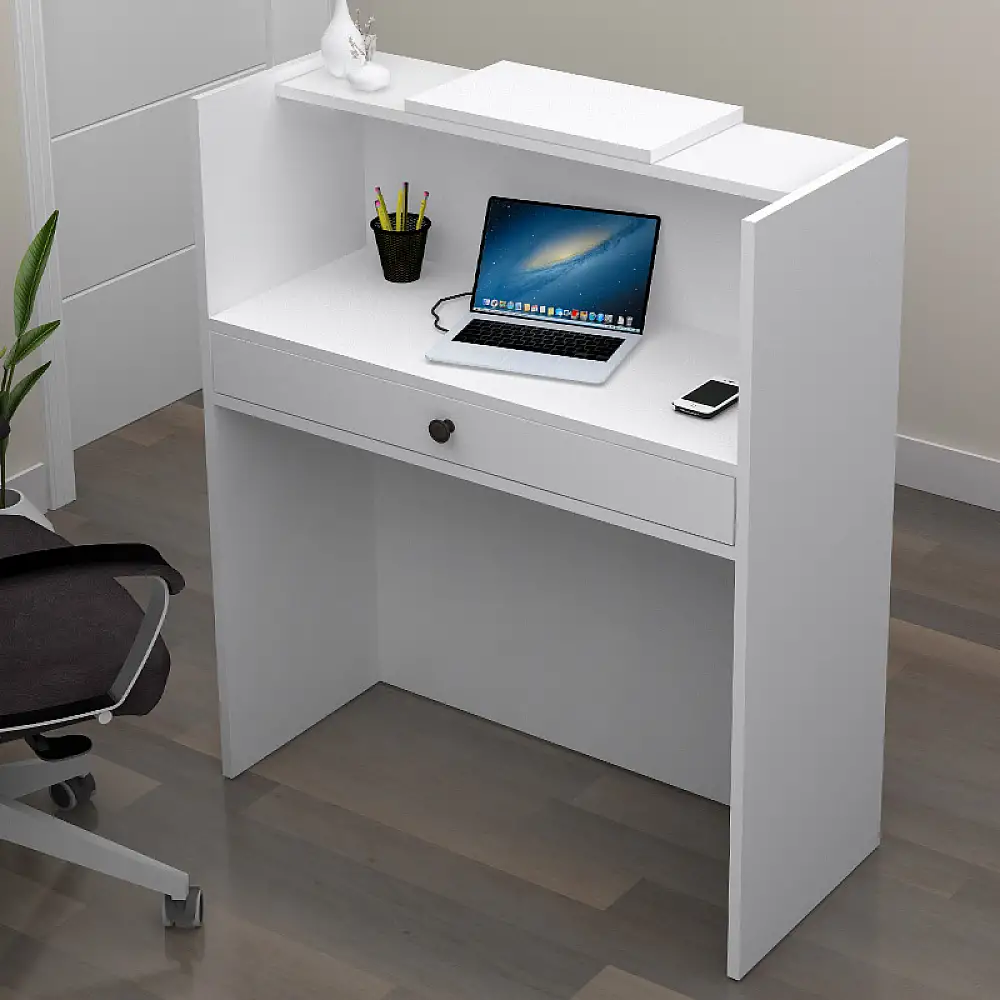 Γραφείο υποδοχής - reception Mezzo Megapap χρώμα λευκό 90x40x110εκ. | GP028-0144,3