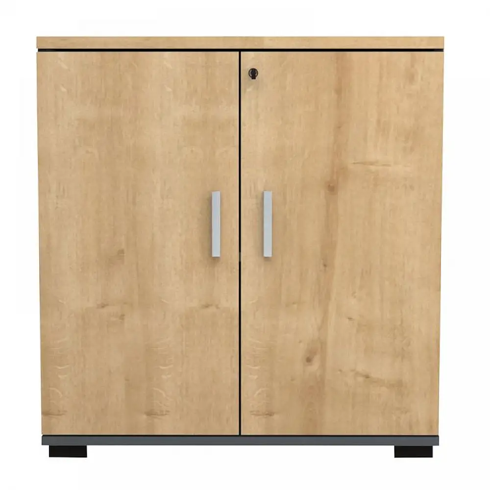 Ντουλάπι γραφείου επαγγελματικό Venturo Megapap χρώμα ανθρακί - φυσικό οξιάς 80x40x80εκ. | GP028-0147,1