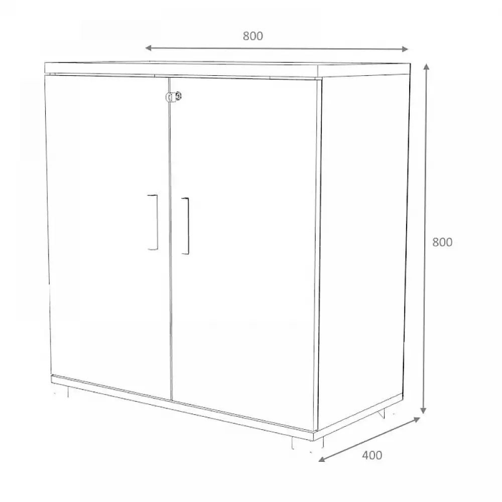 Ντουλάπι γραφείου επαγγελματικό Venturo Megapap χρώμα ανθρακί - φυσικό οξιάς 80x40x80εκ. | GP028-0147,1
