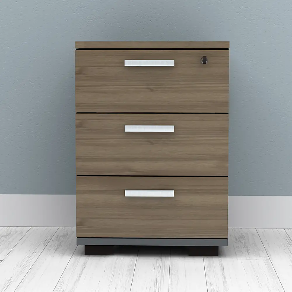 Συρταριέρα γραφείου με κλειδαριά επαγγελματική Venturo Megapap χρώμα ανθρακί - καρυδί 39x40x57εκ. | GP028-0149,2