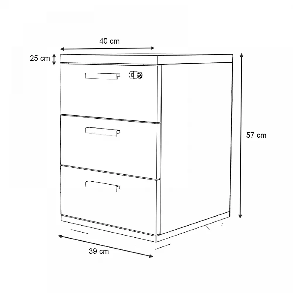 Συρταριέρα γραφείου με κλειδαριά επαγγελματική Venturo Megapap χρώμα ανθρακί - καρυδί 39x40x57εκ. | GP028-0149,2
