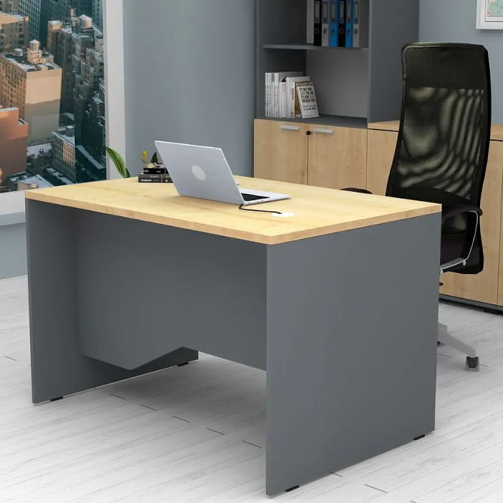 Γραφείο επαγγελματικό Venturo Megapap χρώμα ανθρακί - φυσικό οξιάς 120x80x75εκ. | GP028-0150,1