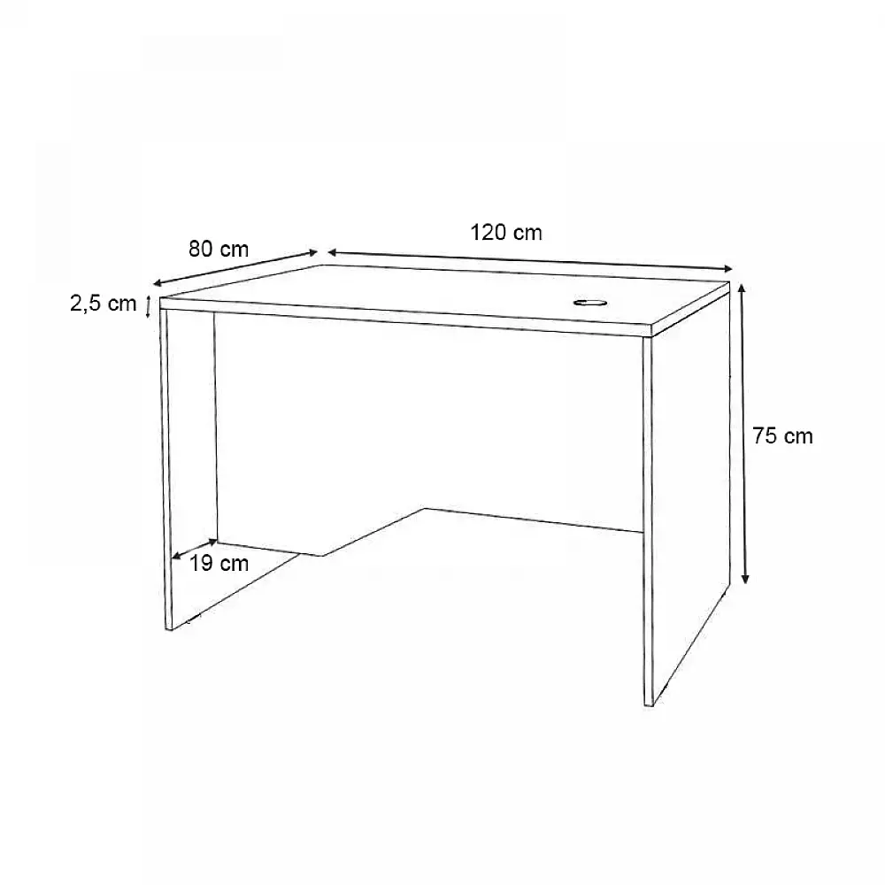 Γραφείο επαγγελματικό Venturo Megapap χρώμα ανθρακί - καρυδί 120x80x75εκ. | GP028-0150,2