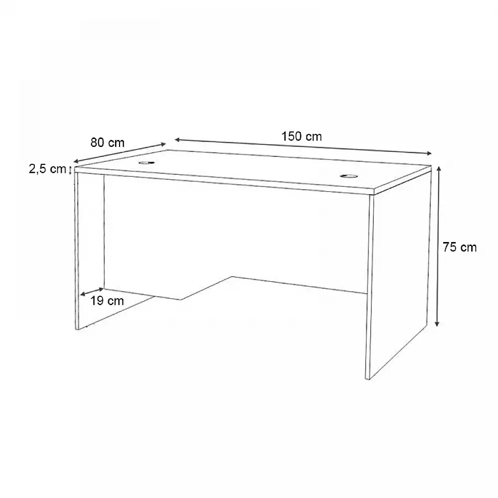 Γραφείο επαγγελματικό Venturo Megapap χρώμα ανθρακί - καρυδί 150x80x75εκ. | GP028-0151,2