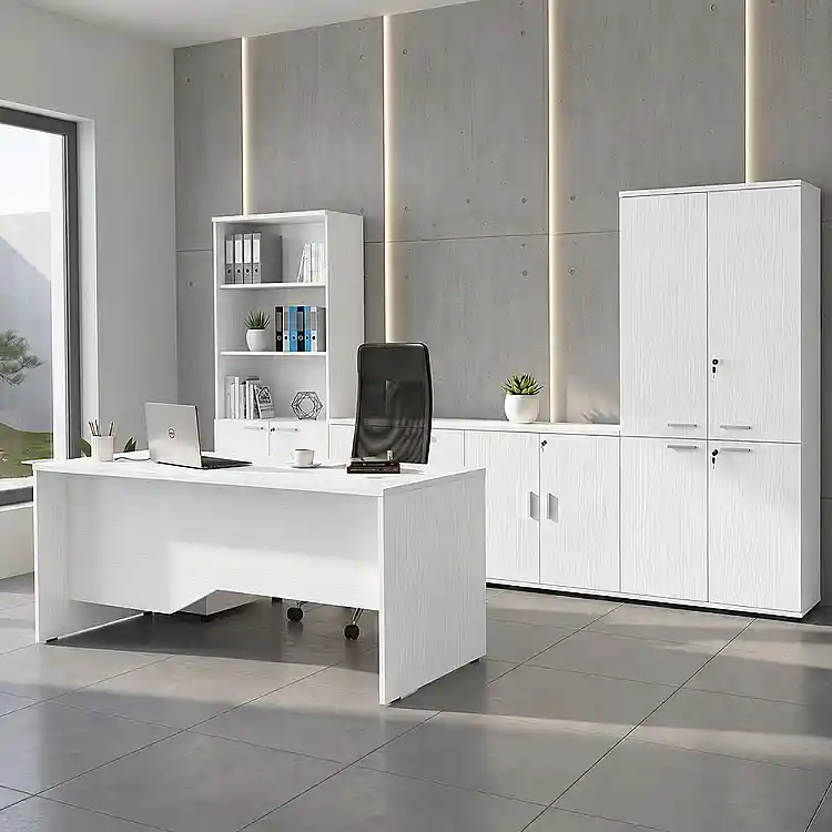 Γραφείο επαγγελματικό Venturo Megapap χρώμα λευκό 150x80x75εκ. | GP028-0151,3