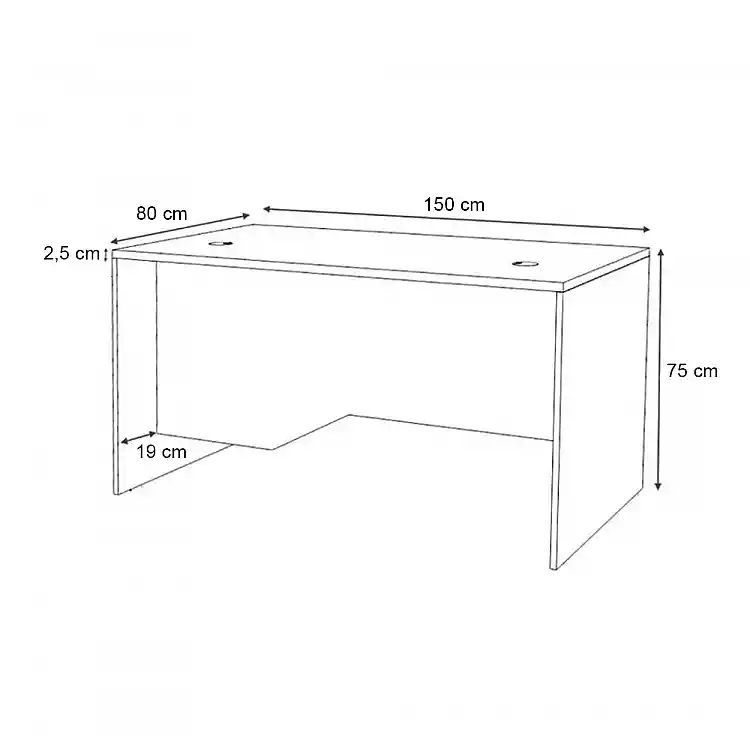 Γραφείο επαγγελματικό Venturo Megapap χρώμα λευκό 150x80x75εκ. | GP028-0151,3