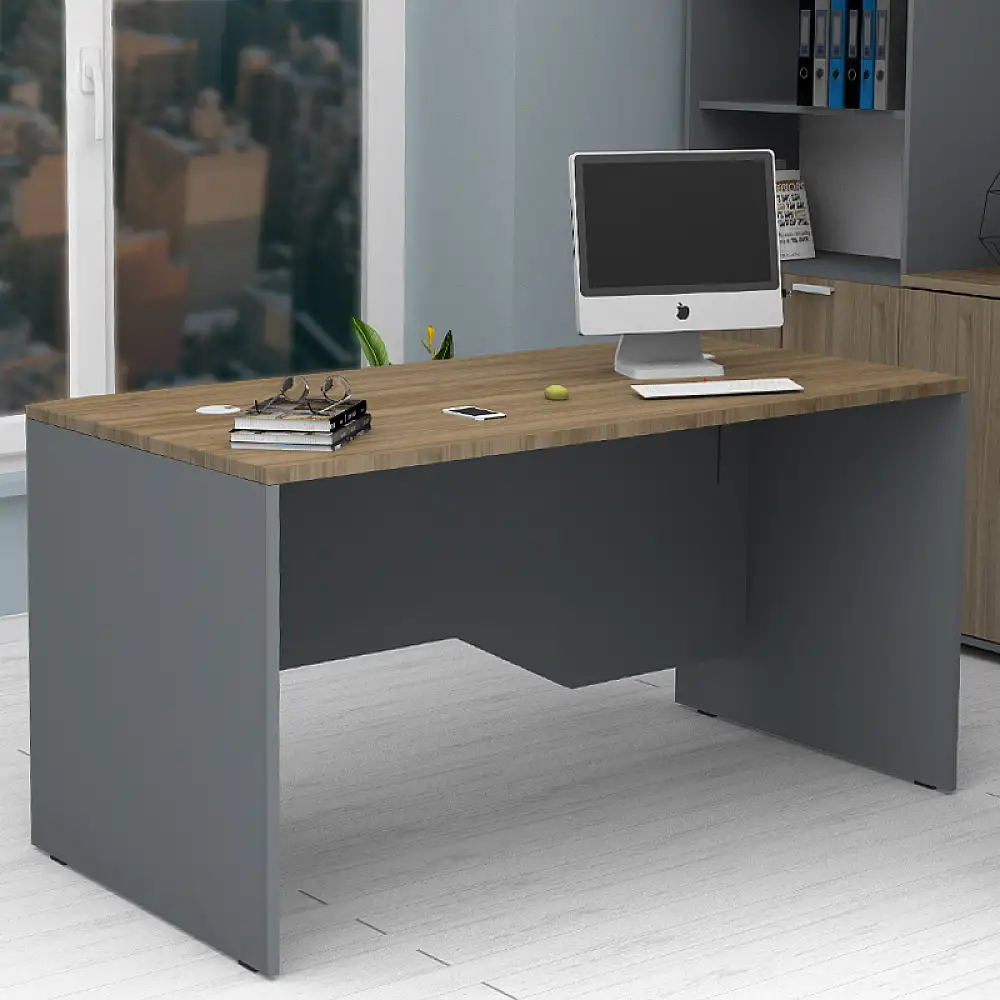 Γραφείο επαγγελματικό Venturo Megapap χρώμα ανθρακί - καρυδί 180x80x75εκ. | GP028-0152,2