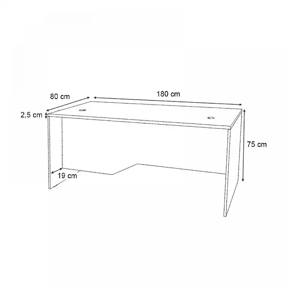 Γραφείο επαγγελματικό Venturo Megapap χρώμα ανθρακί - καρυδί 180x80x75εκ. | GP028-0152,2