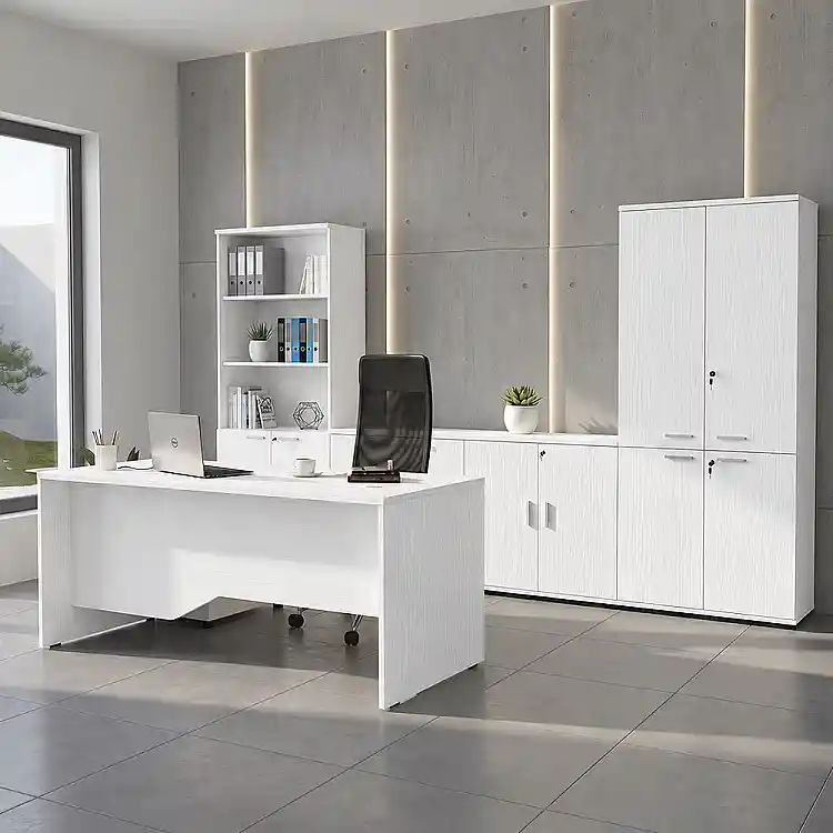 Γραφείο επαγγελματικό Venturo Megapap χρώμα λευκό 180x80x75εκ. | GP028-0152,3