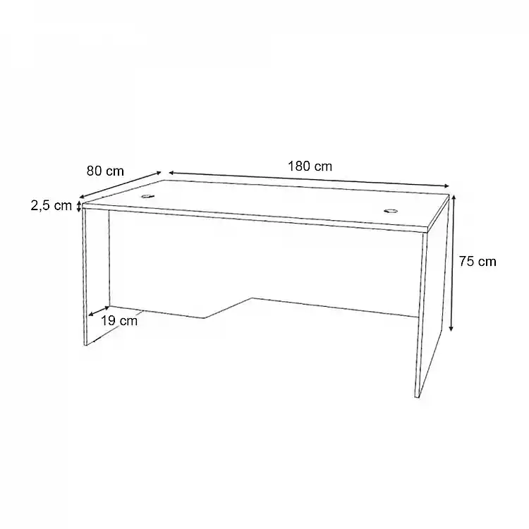 Γραφείο επαγγελματικό Venturo Megapap χρώμα λευκό 180x80x75εκ. | GP028-0152,3
