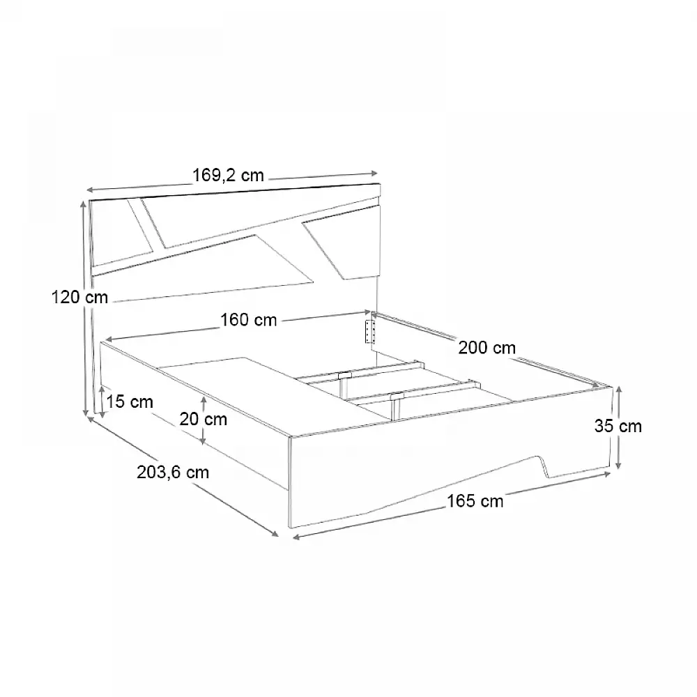 Κρεβάτι Efes Megapap χρώμα λευκό 160x200εκ. | GP028-0156,1