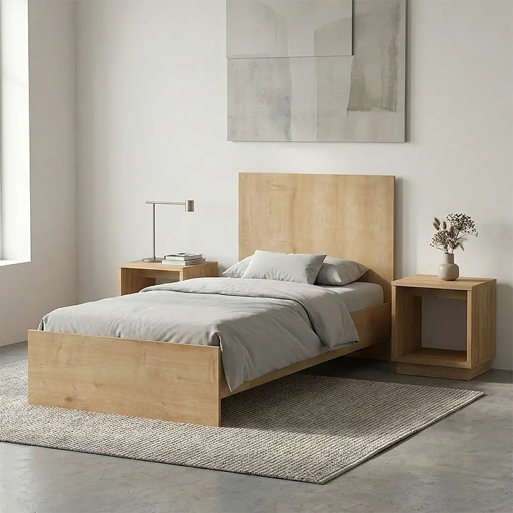 Κρεβάτι Troy Megapap χρώμα φυσικό οξιάς 100x200εκ. | GP028-0157,1