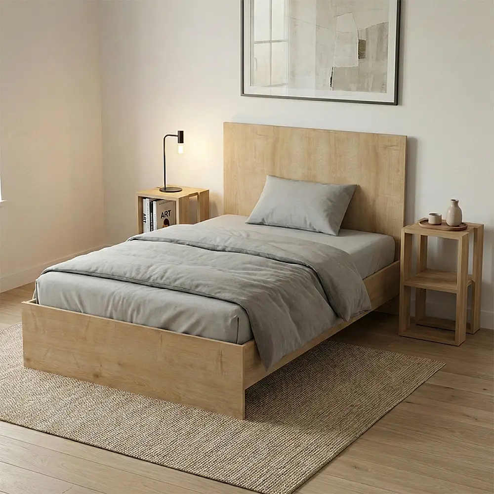 Κρεβάτι Troy Megapap χρώμα φυσικό οξιάς 120x200εκ. | GP028-0158,1