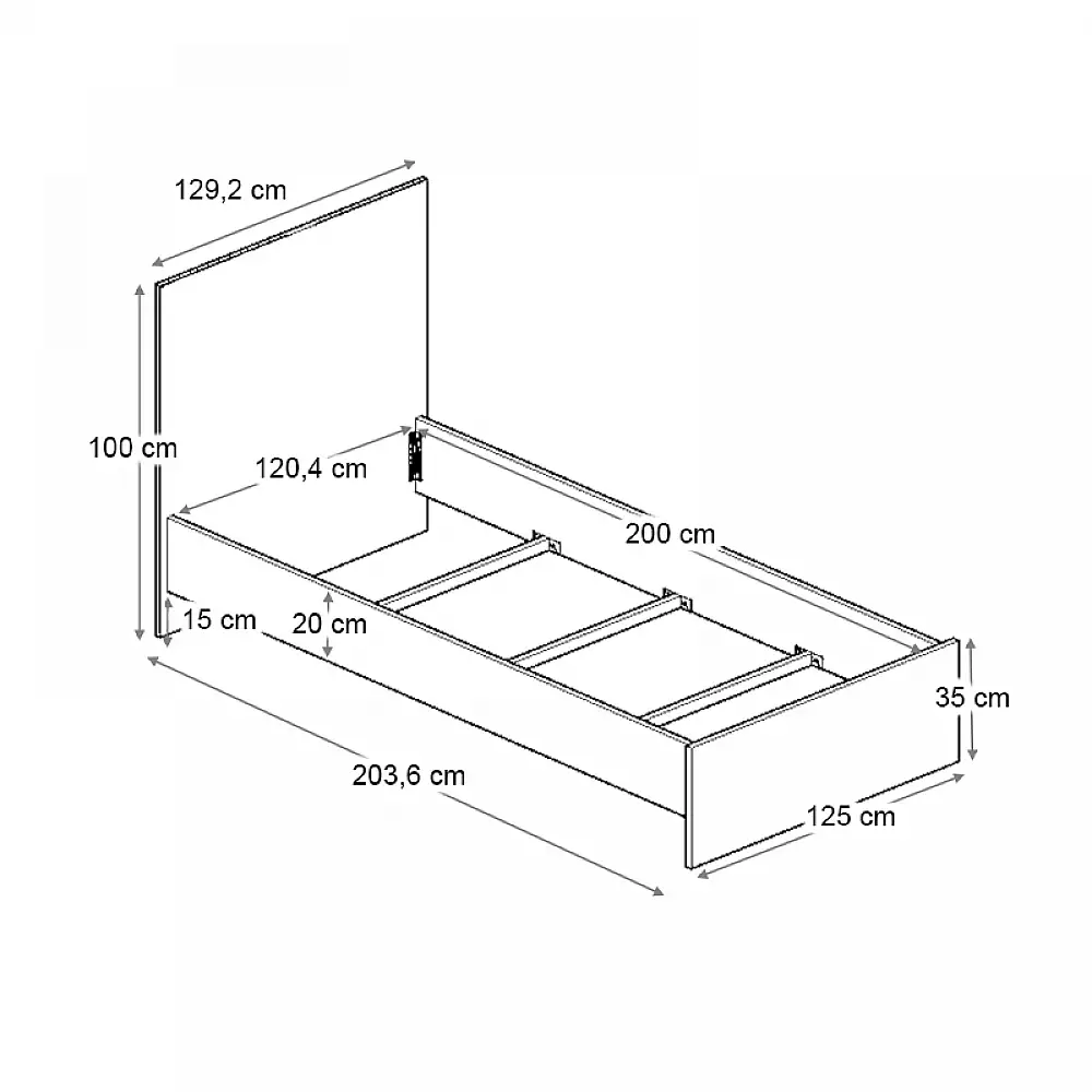 Κρεβάτι Troy Megapap χρώμα καρυδί 120x200εκ. | GP028-0158,2