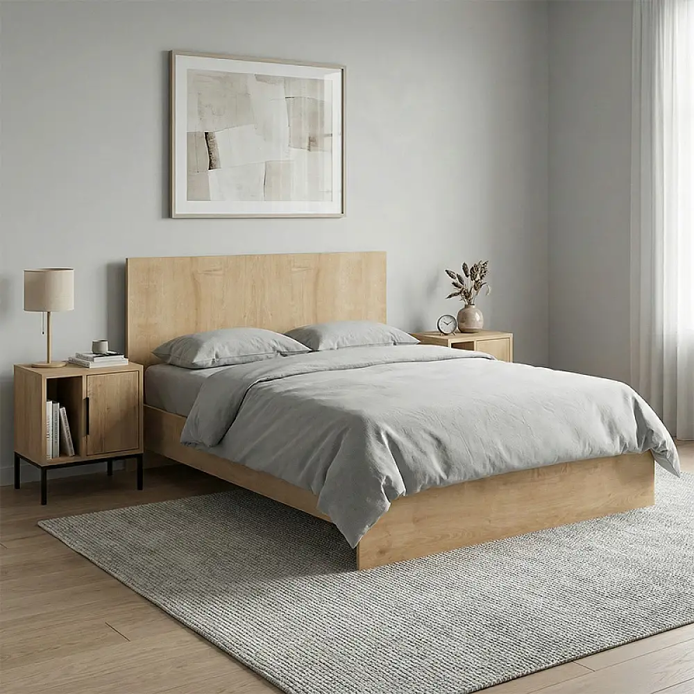 Κρεβάτι Troy Megapap χρώμα φυσικό οξιάς 140x190εκ. | GP028-0159,1