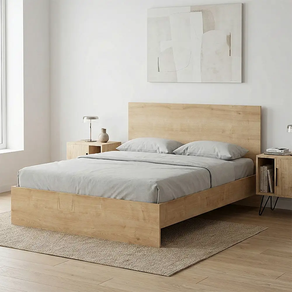 Κρεβάτι Troy Megapap χρώμα φυσικό οξιάς 150x200εκ. | GP028-0160,1