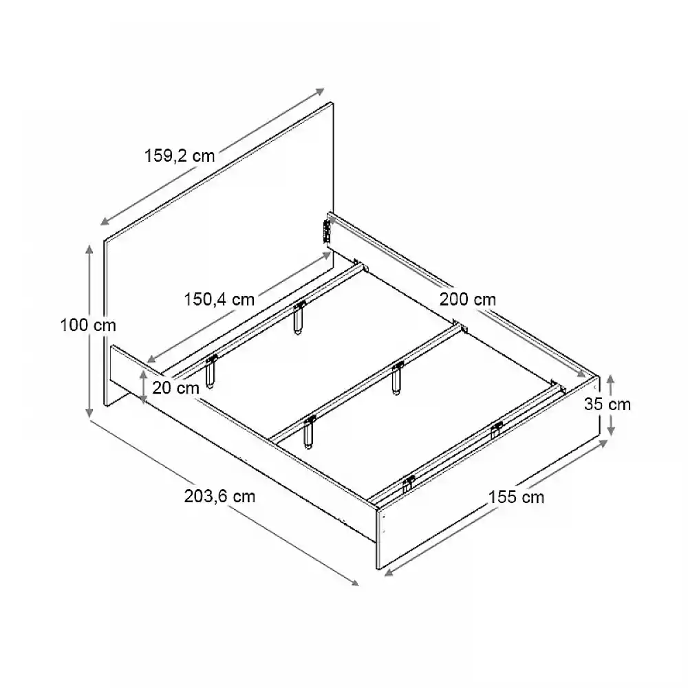 Κρεβάτι Troy Megapap χρώμα φυσικό οξιάς 150x200εκ. | GP028-0160,1
