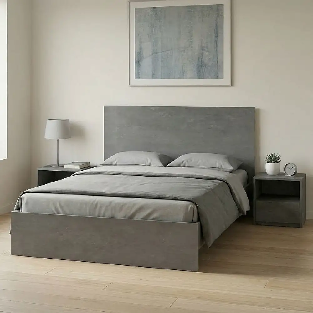 Κρεβάτι Troy Megapap χρώμα γκρι σκυροδέματος 150x200εκ. | GP028-0160,3