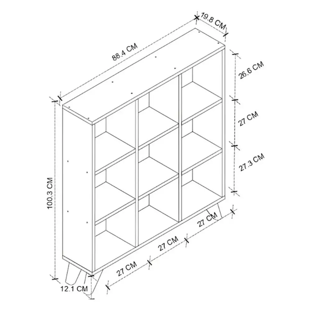Βιβλιοθήκη Dokia Megapap χρώμα λευκό 88,4x19,8x100,3εκ. | GP028-0161,1