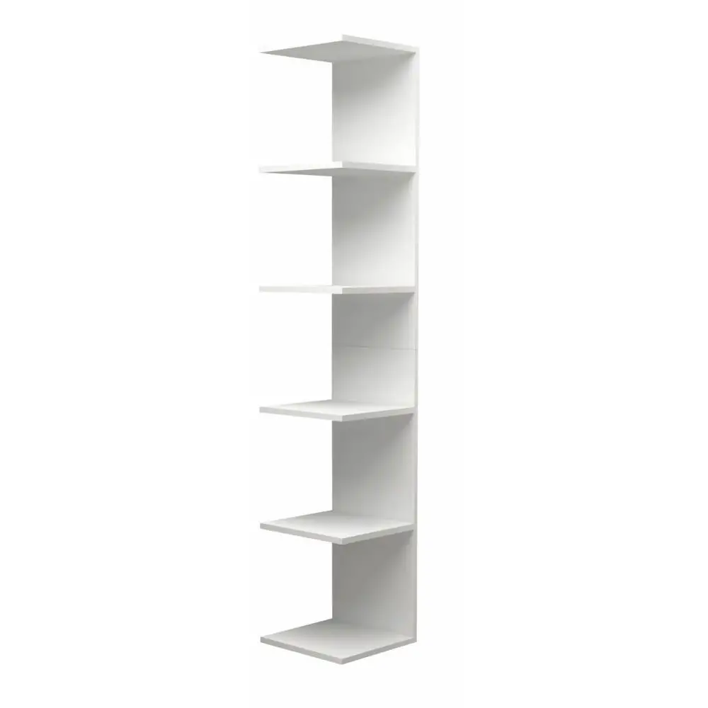 Βιβλιοθήκη - Ραφιέρα τοίχου Silver Megapap χρώμα λευκό 34,6x31,5x180εκ. | GP028-0162,1