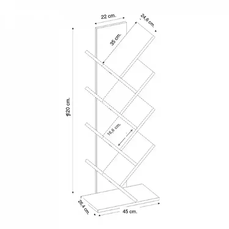 Βιβλιοθήκη Maxy Megapap χρώμα λευκό 45x26,4x120εκ. | GP028-0172,1
