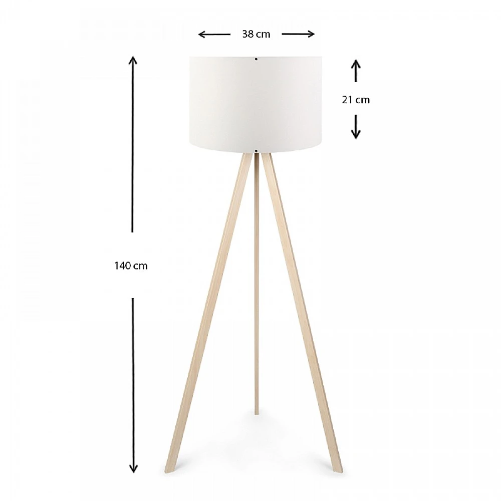 Φωτιστικό δαπέδου Rosling Megapap Mdf/ύφασμα Pvc χρώμα φυσικό/λευκό 38x21x140εκ. Φωτιστικό δαπέδου Rosling Megapap Mdf/ύφασμα Pvc χρώμα φυσικό/λευκό 38x21x140εκ.