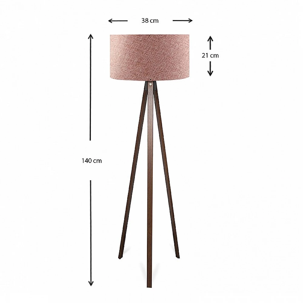 Φωτιστικό δαπέδου Rosling Megapap Mdf/ύφασμα Pvc χρώμα καρυδί - dusty rose 38x38x140εκ. Φωτιστικό δαπέδου Rosling Megapap Mdf/ύφασμα Pvc χρώμα καρυδί - dusty rose 38x38x140εκ.