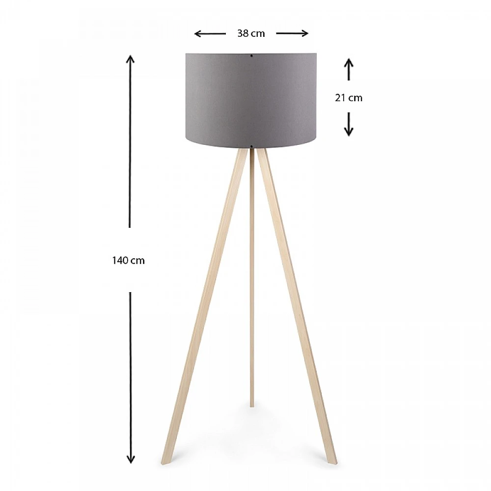 Φωτιστικό δαπέδου Rosling Megapap Mdf/ύφασμα Pvc χρώμα φυσικό/ανθρακί 38x21x140εκ. Φωτιστικό δαπέδου Rosling Megapap Mdf/ύφασμα Pvc χρώμα φυσικό/ανθρακί 38x21x140εκ.