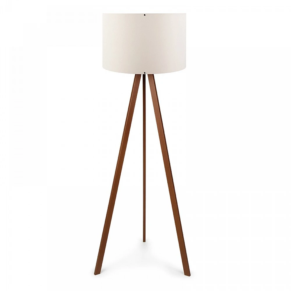 Φωτιστικό δαπέδου Rosling Megapap Mdf/ύφασμα Pvc χρώμα καρυδί/μπεζ 38x21x140εκ.
