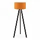 Φωτιστικό δαπέδου Rosling Megapap Mdf/ύφασμα Pvc χρώμα μαύρο/πορτοκαλί 38x21x140εκ.