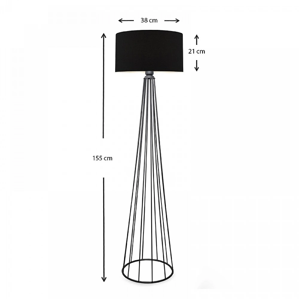 Φωτιστικό δαπέδου Faraday Megapap μέταλλο/ύφασμα χρώμα μαύρο 38x21x155εκ. Φωτιστικό δαπέδου Faraday Megapap μέταλλο/ύφασμα χρώμα μαύρο 38x21x155εκ.