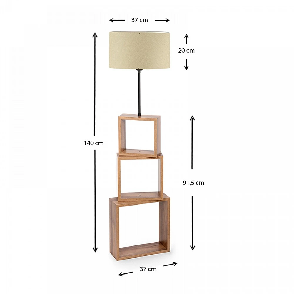 Φωτιστικό δαπέδου Claude Megapap Mdf/fabric Pvc χρώμα καφέ/μπεζ 37x20x140εκ. Φωτιστικό δαπέδου Claude Megapap Mdf/fabric Pvc χρώμα καφέ/μπεζ 37x20x140εκ.