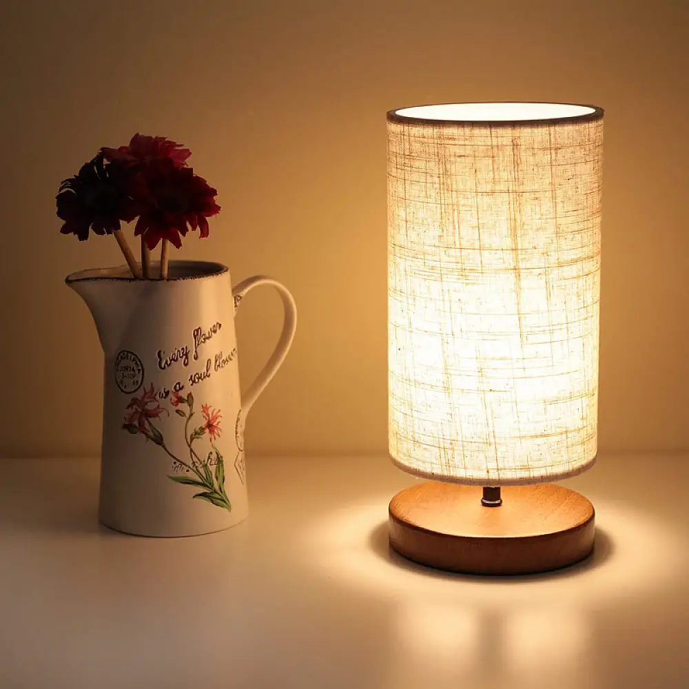 Φωτιστικό επιτραπέζιο Winkler Megapap wicker ύφασμα/ξύλο/μέταλλο χρώμα ανοιχτό καφέ 15x15x30εκ. | GP029-0018,4