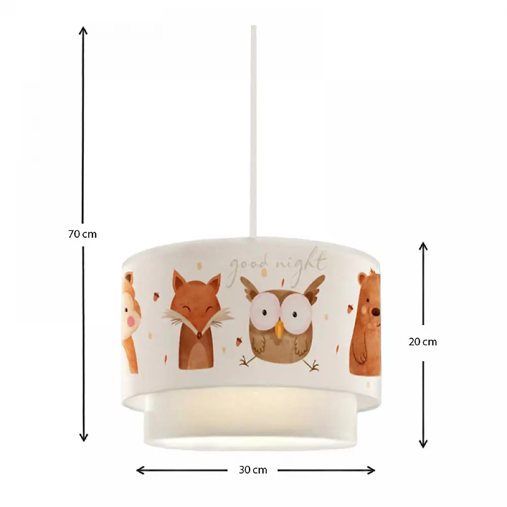 Φωτιστικό οροφής Goofy Megapap υφασμάτινο μονόφωτο με χαριτωμένα ζωάκια 30x20x70εκ. | GP029-0058,1