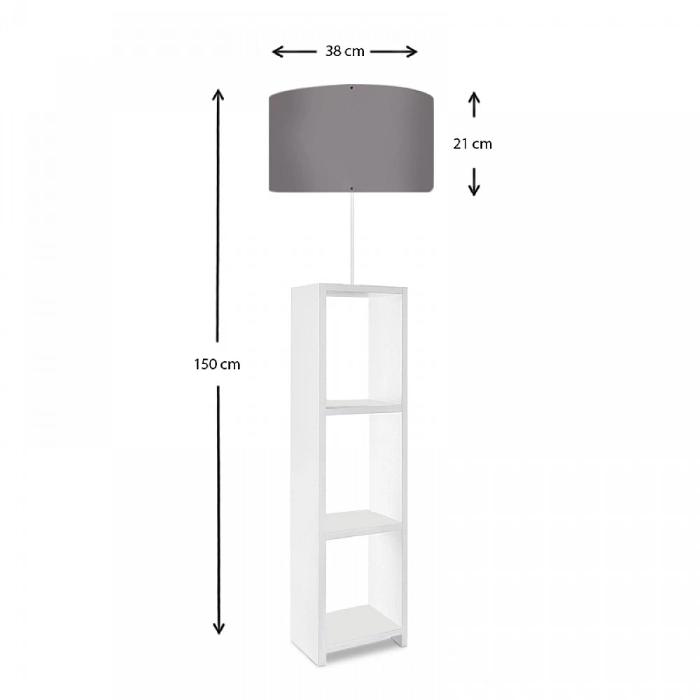 Φωτιστικό δαπέδου Launo Megapap υφασμάτινο Pvc/MDF χρώμα λευκό - γκρι 38x38x150εκ. Φωτιστικό δαπέδου Launo Megapap υφασμάτινο Pvc/MDF χρώμα λευκό - γκρι 38x38x150εκ.